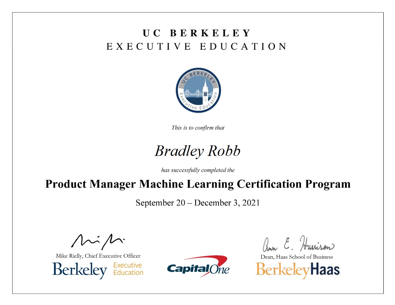  Product Manager Machine Learning Certification Program
